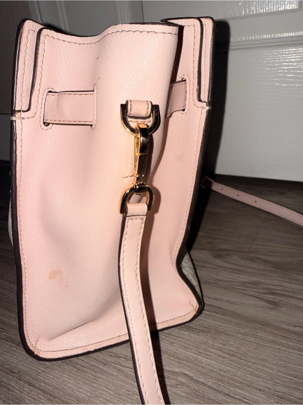 Michael Kors Cream and Pale Pink Signature Satchel - Picture 6 of 7